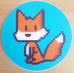 runder Sticker "Pixelfuchs" von Fuchskind 