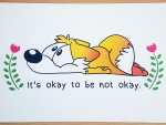 Postkarte "Okay to Be Not Okay" von Fuchskind 