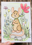 "Blumenmaus" – Postkarte von Fuchskind 