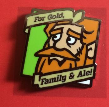 Gert & Grendil Dwarven Pin I – "For Gold, Family & Ale" 