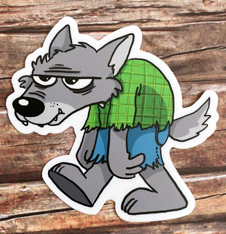 Grumpy Werwolf – Sticker von Fuchskind 