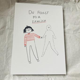 Postkarte "Fehlst mir" von Slinga 