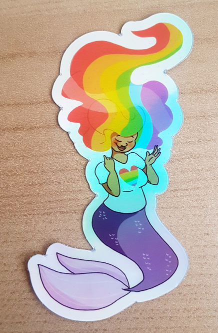 Holo-Sticker "Pride Mermaid" von Fuchskind 