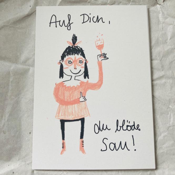 Postkarte "Auf Dich" von Slinga 