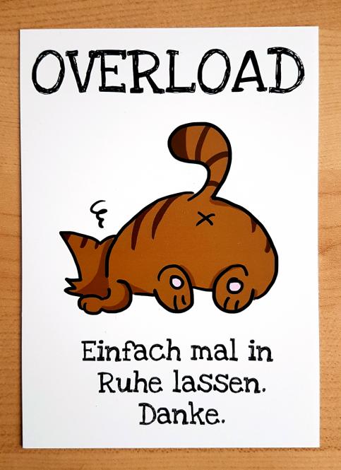 Postkarte "Overload-Katze" von Fuchskind 